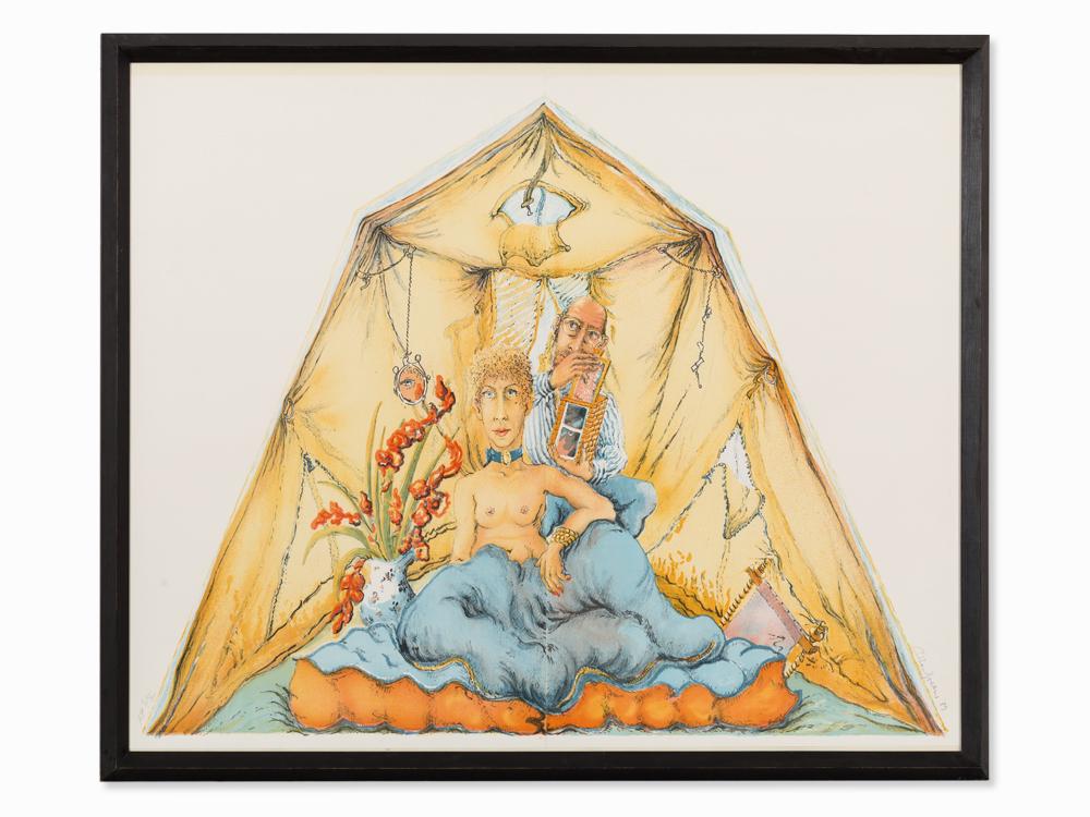 Anthony Green (1939), The 17th Wedding Anniversary,: Anthony Green (1939), The 17 th Wedding Anniversary 1989, signed and dated in pencil lower right "Anthony Green'89". Color lithograph on paper, 1989, dimensions: 98 x 124 cm.