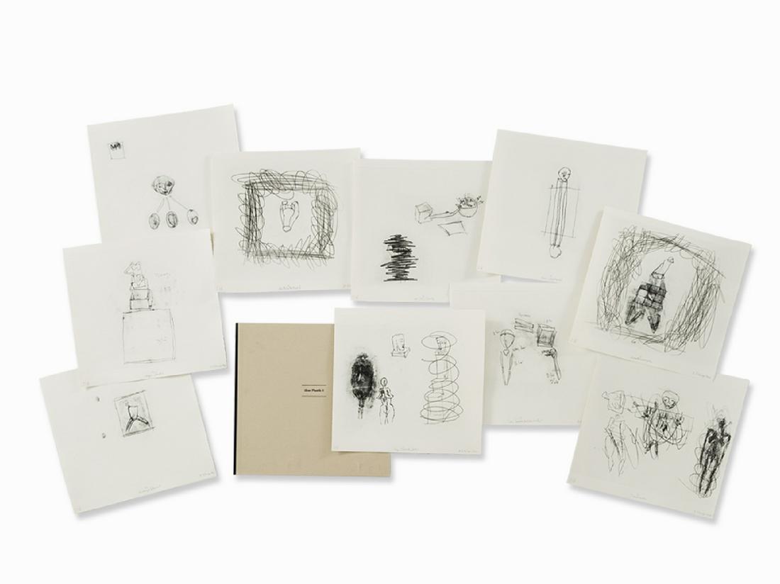 Dietrich Klinge * , About Plastik II, 10 Etchings, 1991 | Dietrich Klinge * , ueber Plastik II, 10: Dietrich Klinge * 1954, About Plastik II, Portfolio comprising 10 etchings with vernis mou on wove paper, Germany, 1991, 10 plates each signed and dated â€˜D. Klinge 1991â€™, titled and with