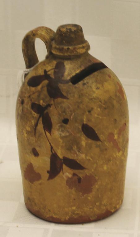 Miniature Redware Pottery Bank 4.5" H x 2.5" W (1 of 1)