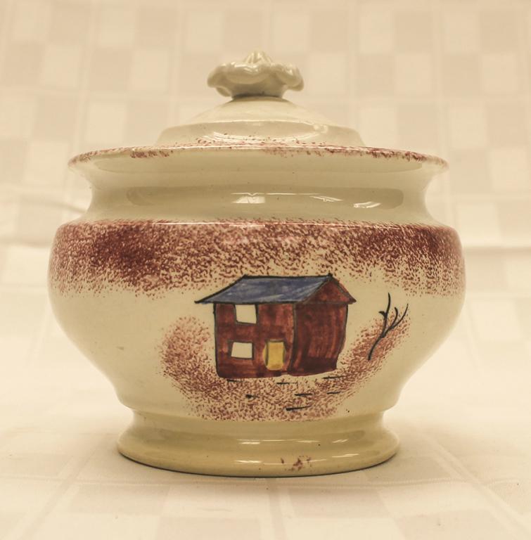 Schoolhouse Spatter Sugar Bowl 4.5" H x 5'" W (1 of 1)