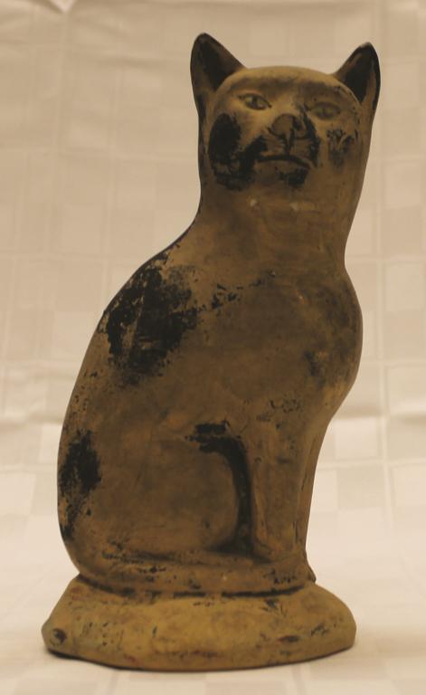 Chalk Cat Bank 7.25" H Condition: Good (1 of 1)