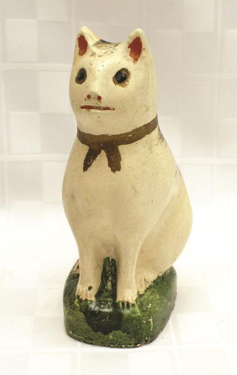 Small Chalk Cat Bank 6.25" H x 3.5" W Condition: Good (1 of 1)