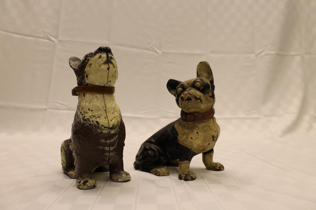 Pair of Cast Iron Dog Door Stops In Original Condtion, (1 of 1)