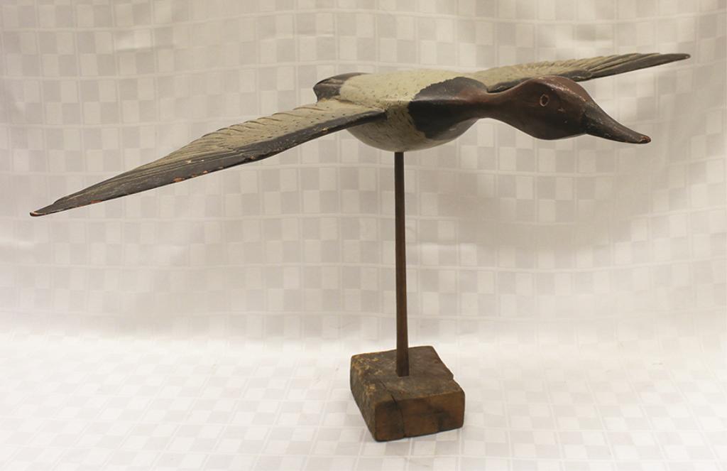Carved Flying Duck Decoy on Stand Condition: Good (1 of 1)