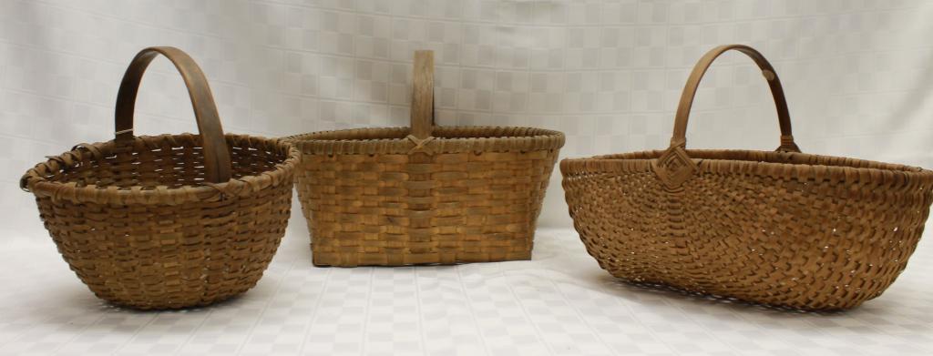 Three Piece Lot of Small Gathering Baskets each approx. (1 of 1)