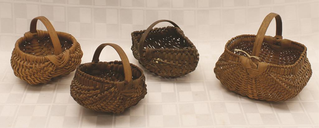 Lot of Four Miniature Splint Baskets each approx. 3" (1 of 1)