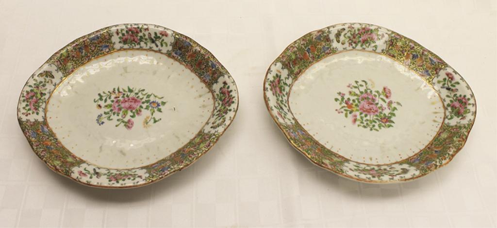 Two Famille Rose Canton Platters 9.5" W  x 10.75"H (1 of 1)