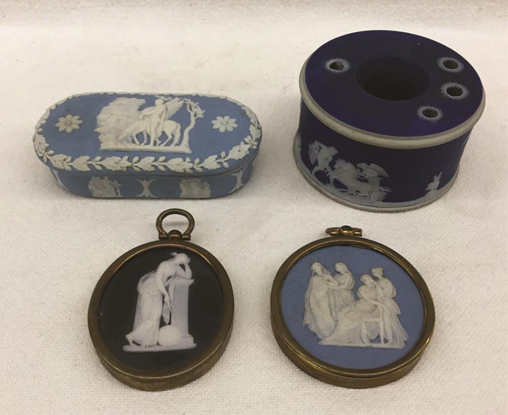 Four Pieces of Wedgewood: Medallions: Both 2.5" H, Ink (1 of 1)