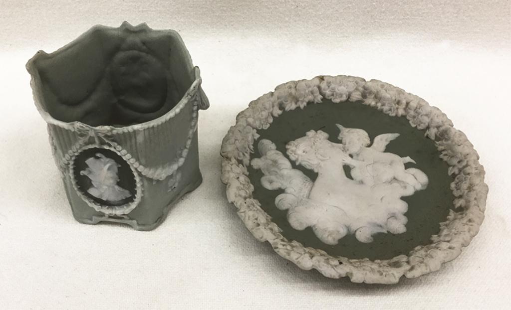 Two Piece Green Wedgewood: Plate 6" Dia., Cup/holder (1 of 1)