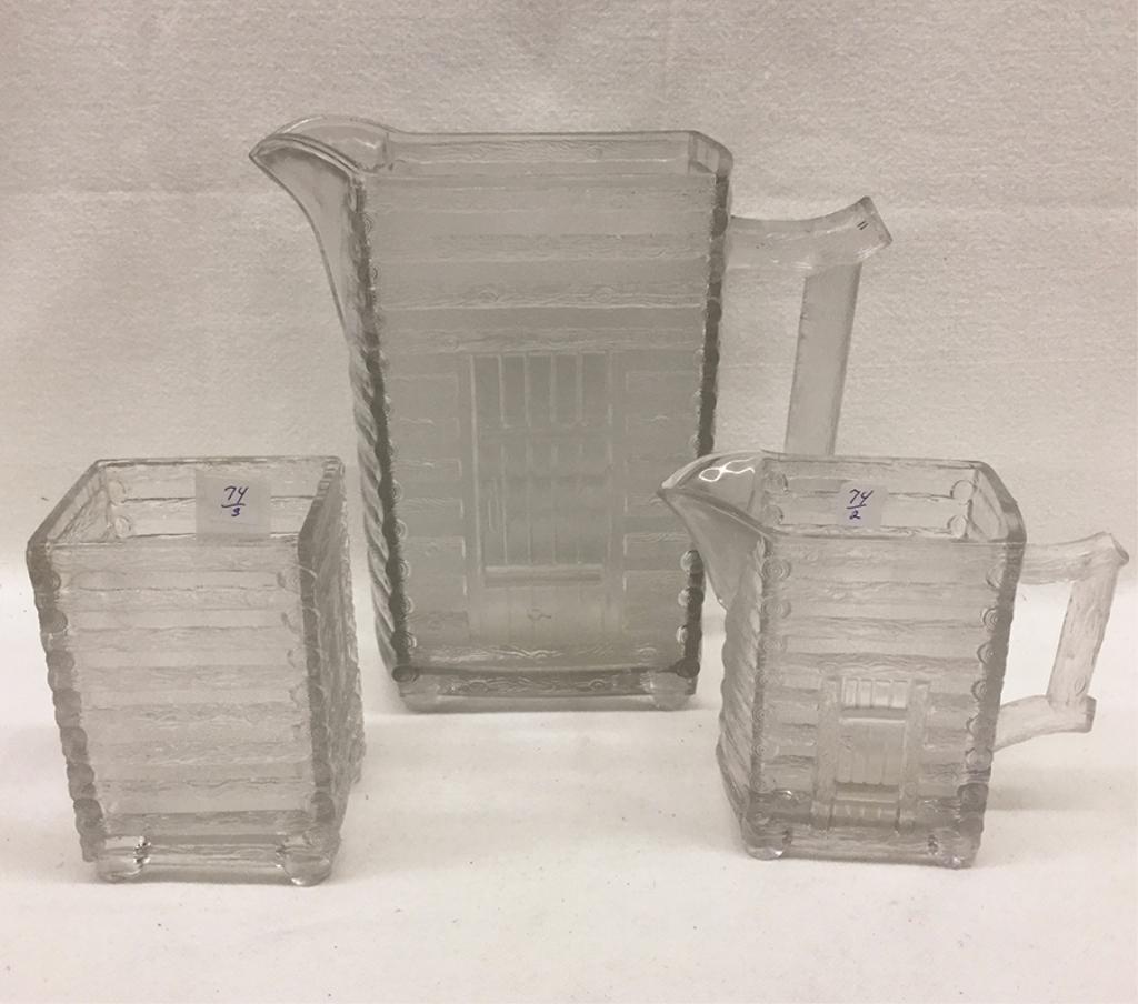 Early American Pattern Glass: Log Cabin 8" H, Water (1 of 1)