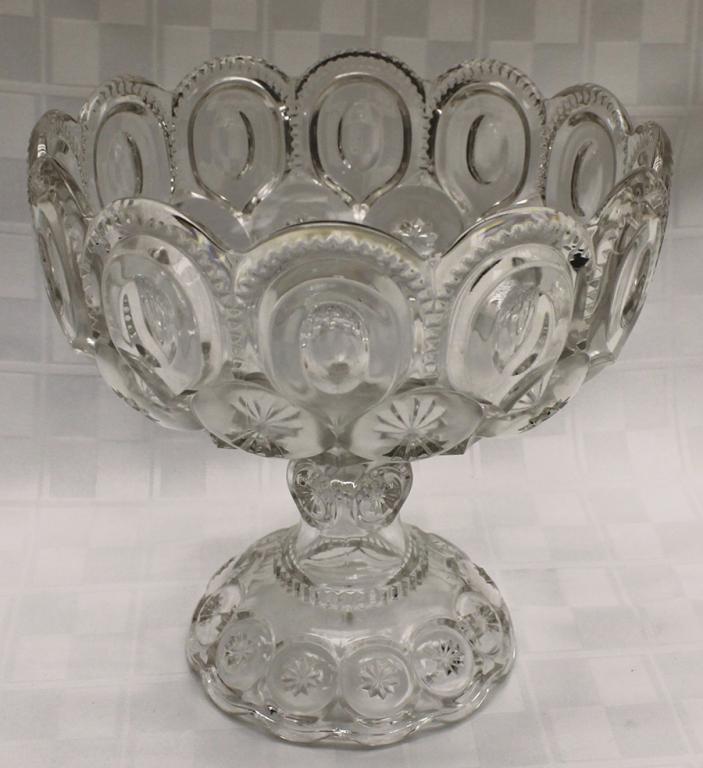 Pressed Glass Compote on Footed Stand with Star and (1 of 1)