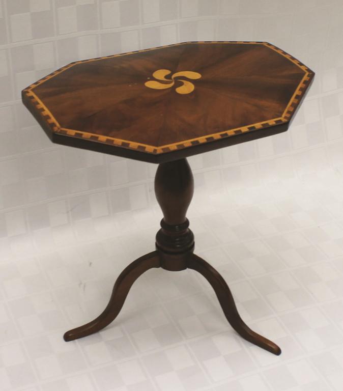 Miniature Candlestand with Inlaid Tilting Top (1 of 1)