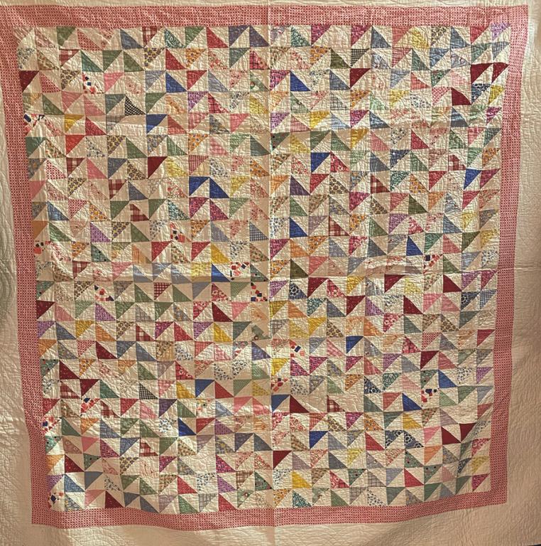 A "Broken Dishes" Pattern Quilt (likley Amish) with (1 of 1)