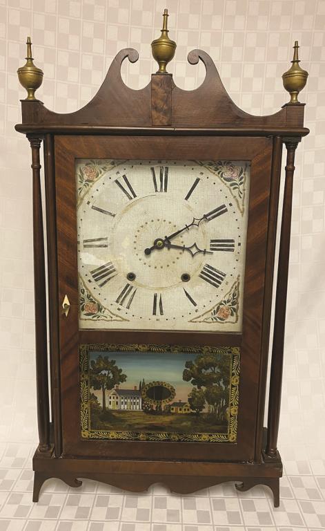 Eli Terry Pillar and Scroll Clock 30" x 17" x 4.75" (1 of 1)