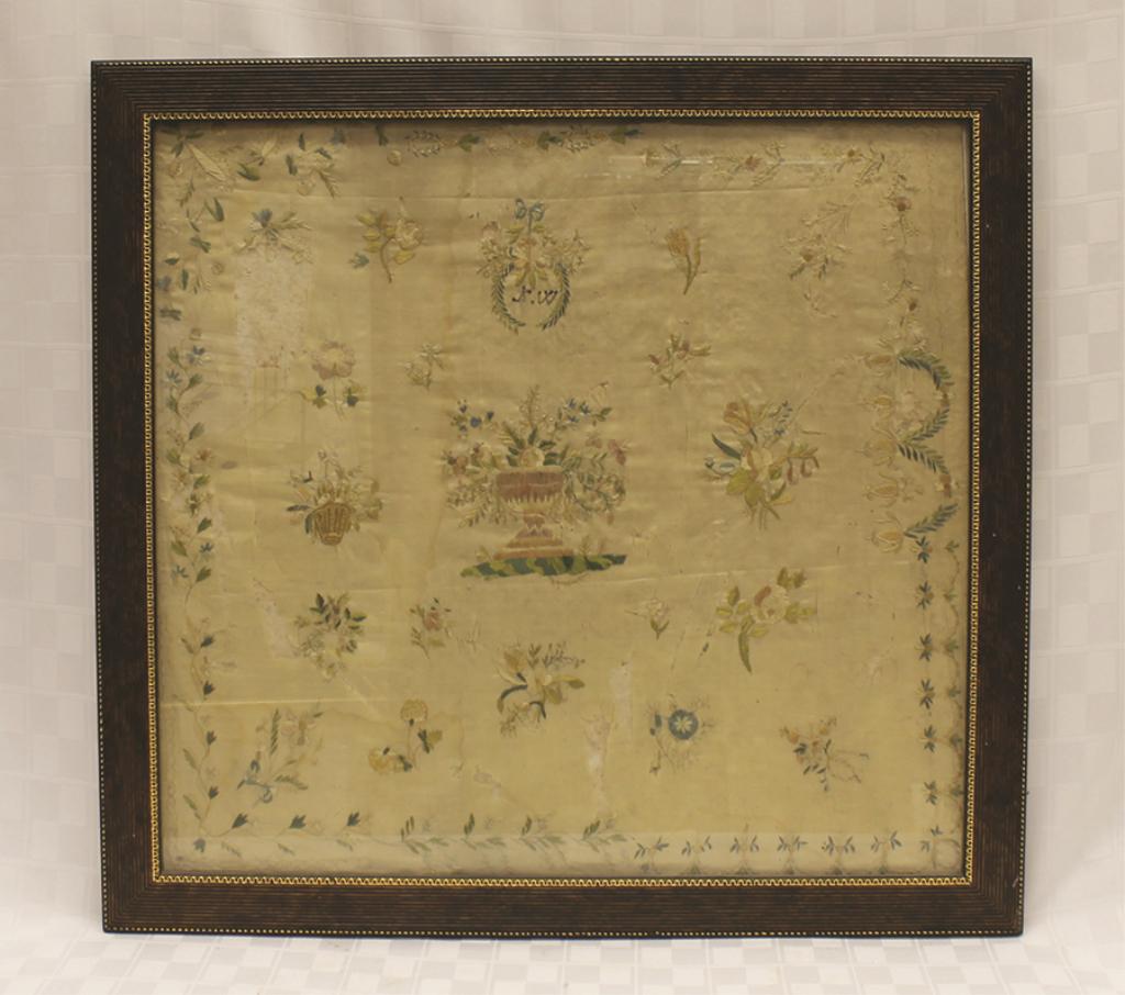 Large Silkwork Embroidery on Silk, Circa 1790 (possibly (1 of 1)
