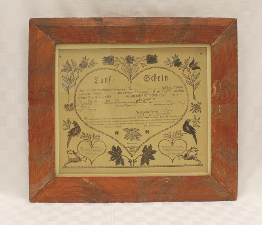 Printed and Hand-drawn Fraktur Highlighted with Ink (1 of 1)