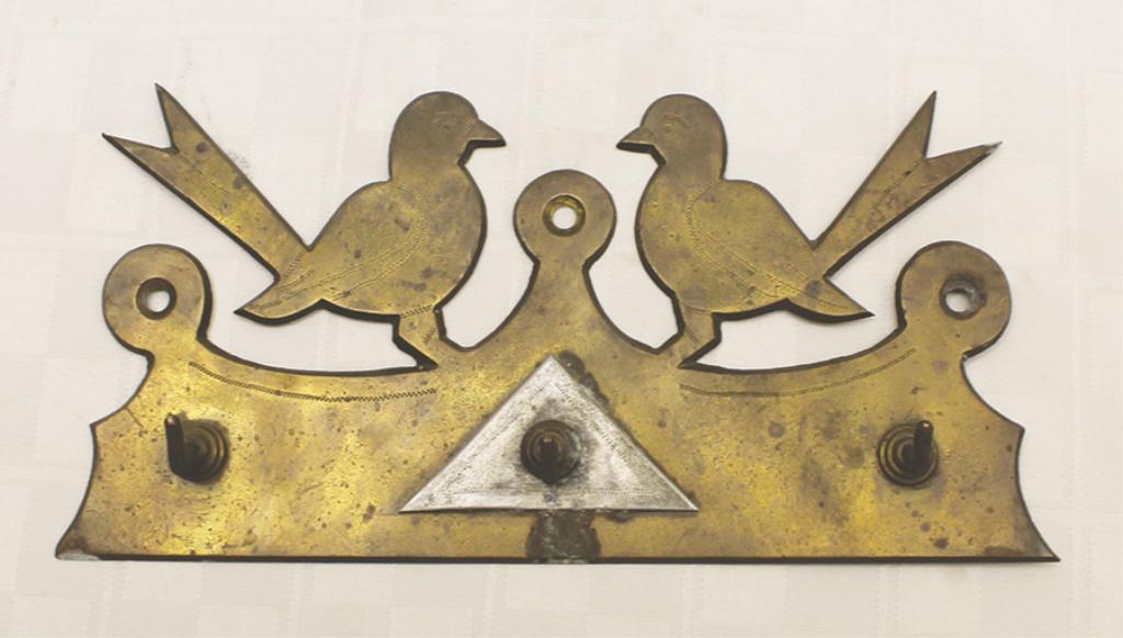 PA German Brass Hangin Wall Rack 5" H x 10" (1 of 1)