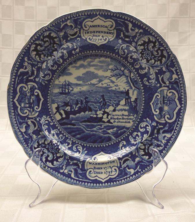 Historical Blue Staffordshire Plate "Carver, Bradford, (1 of 1)