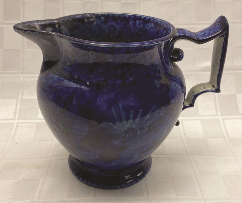 Blue Staffordshire Small Pitcher with Handle "Lafayette (1 of 1)