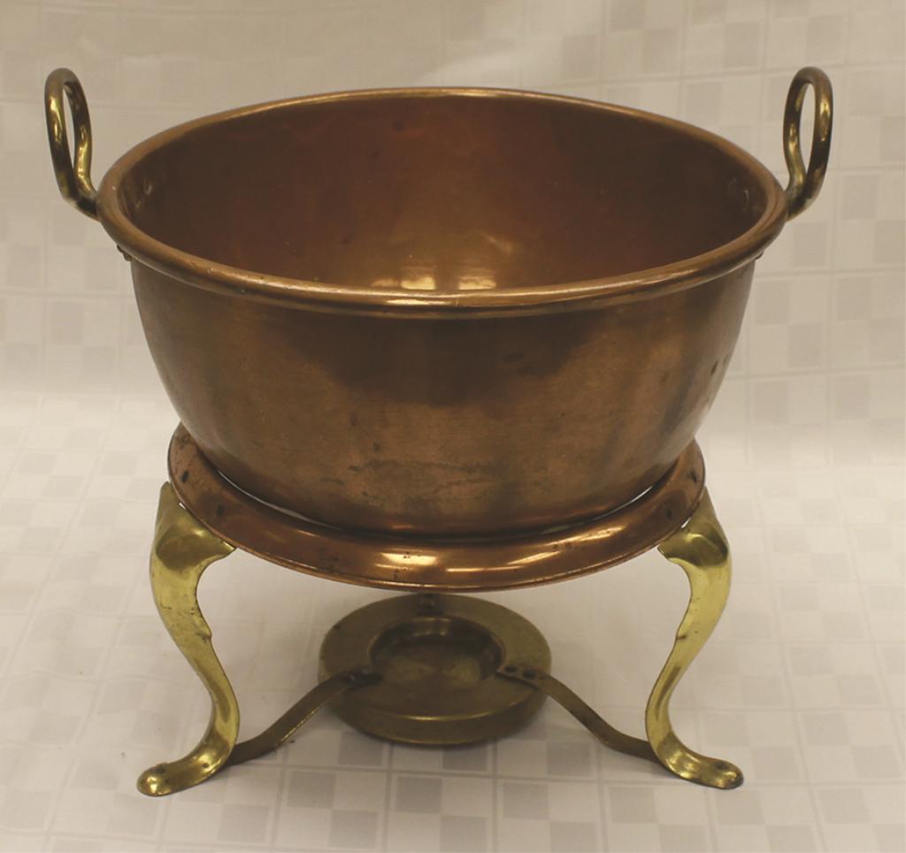 Deep Copper Bowl on Trivet Stand 14" H x 13" W (1 of 1)