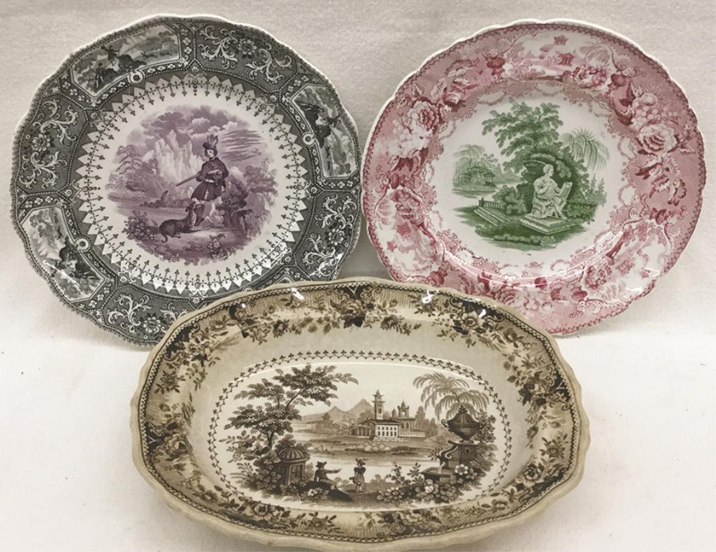 Three Pieces of Transferware: Two Plates and Bowl (1 of 1)