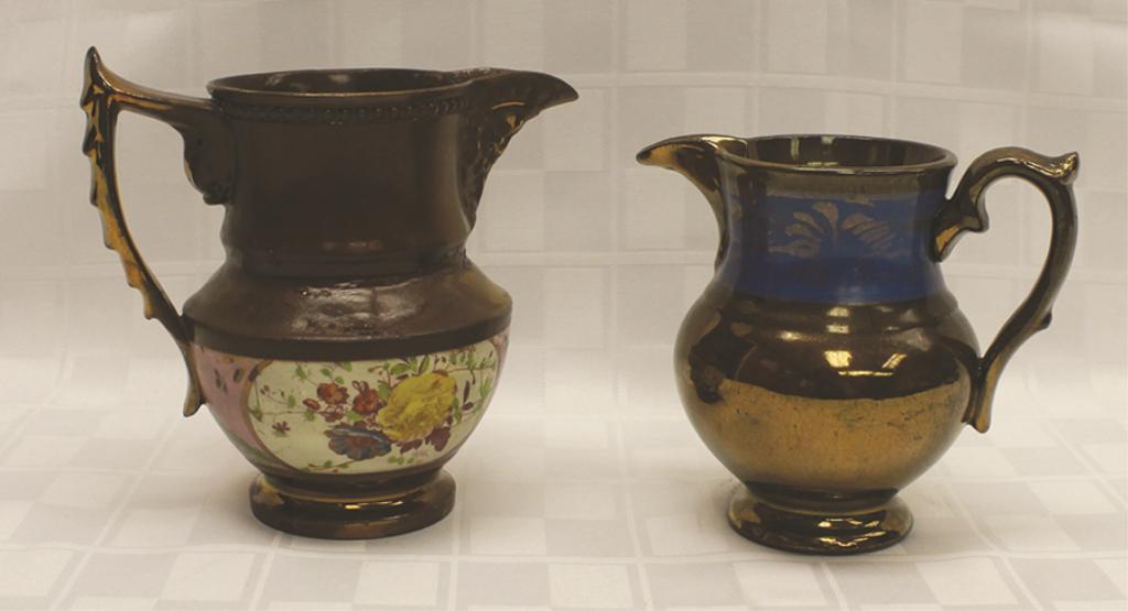 Two Pieces of Small Copper Lusterware Pitchers Larger: (1 of 1)