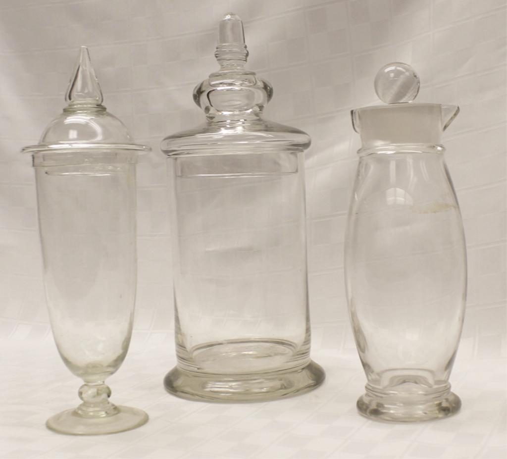 Three Piece Blown Glass Apothecary Jars Largest to (1 of 1)