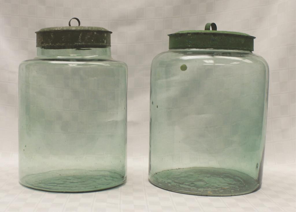 Two Piece Blown Glass Store Display Jars each approx. (1 of 1)