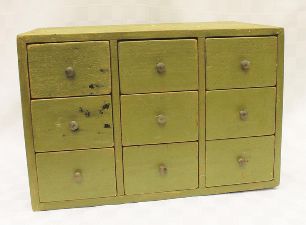 Nine Drawer Sage Green Apothecary Chest 16" W x 10.5" x (1 of 1)