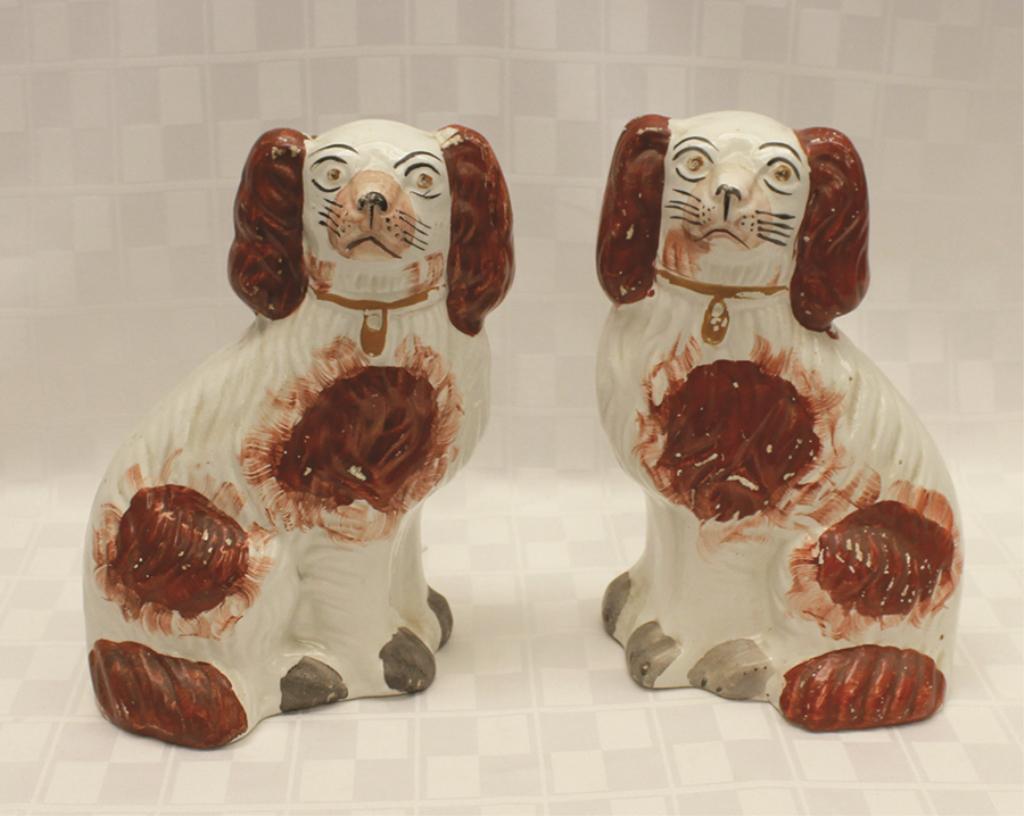 Pair of Staffordshire Spaniels approx. 9.5"H x 7"W (1 of 1)