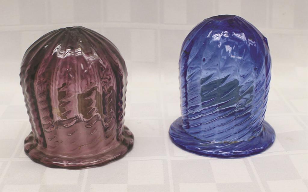 Two Blown Glass Christmas Lights each approx. 3" H x 3" (1 of 1)