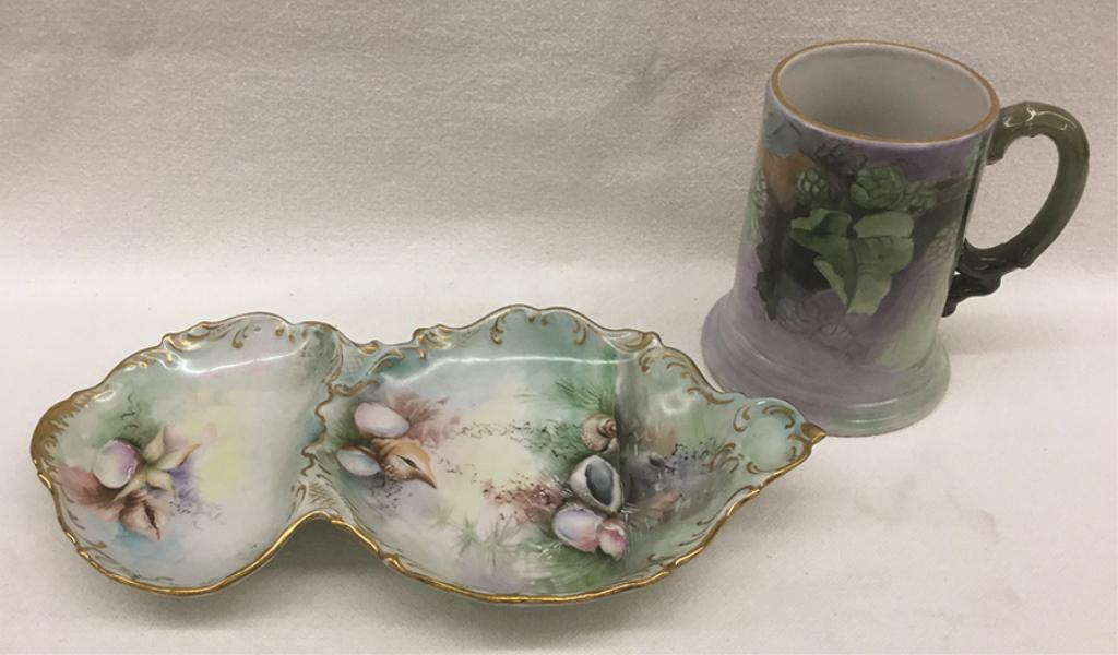 Two Piece Limoges: Mug: 5" H and Shrimp Dish: 10.75" (1 of 1)