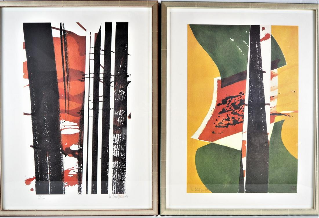 Helmut Friedrich Schäffenacker (1921-2010, Ulm) -: Helmut Friedrich Schäffenacker (1921-2010, Ulm) - abstract serigraphs, 2 pieces on paper, one signed, the other signed, dated and numbered. Each framed under glass. Dimensions with frame H. 71cm,