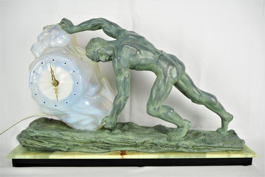Art Deco figure clock, France c. 1930 (1 of 7)