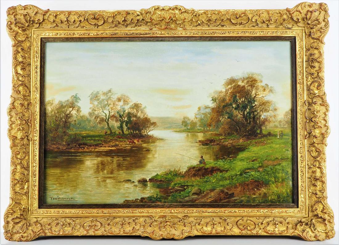 Tom Seymour (1844 - 1904, England) - River landscape (1 of 3)