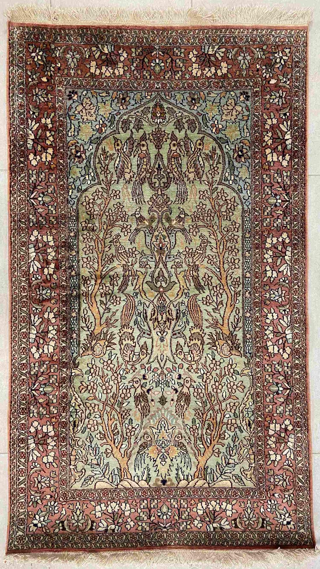Handknotted oriental carpet, cashmere - natural silk, (1 of 4)