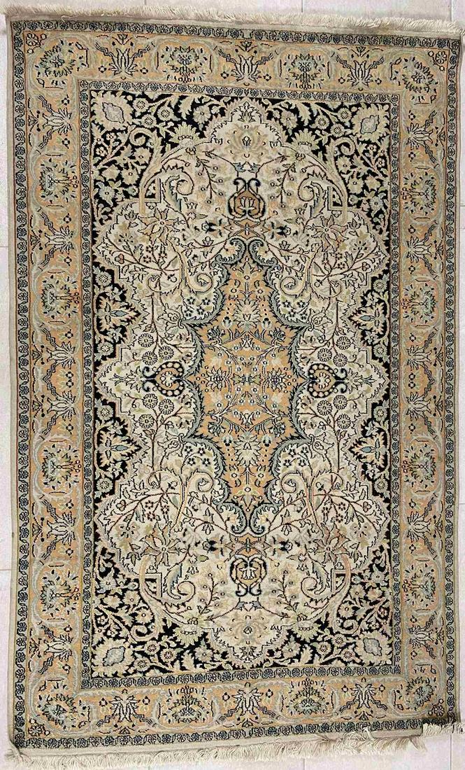 Handknotted oriental carpet, Kashmir - natural silk (1 of 4)