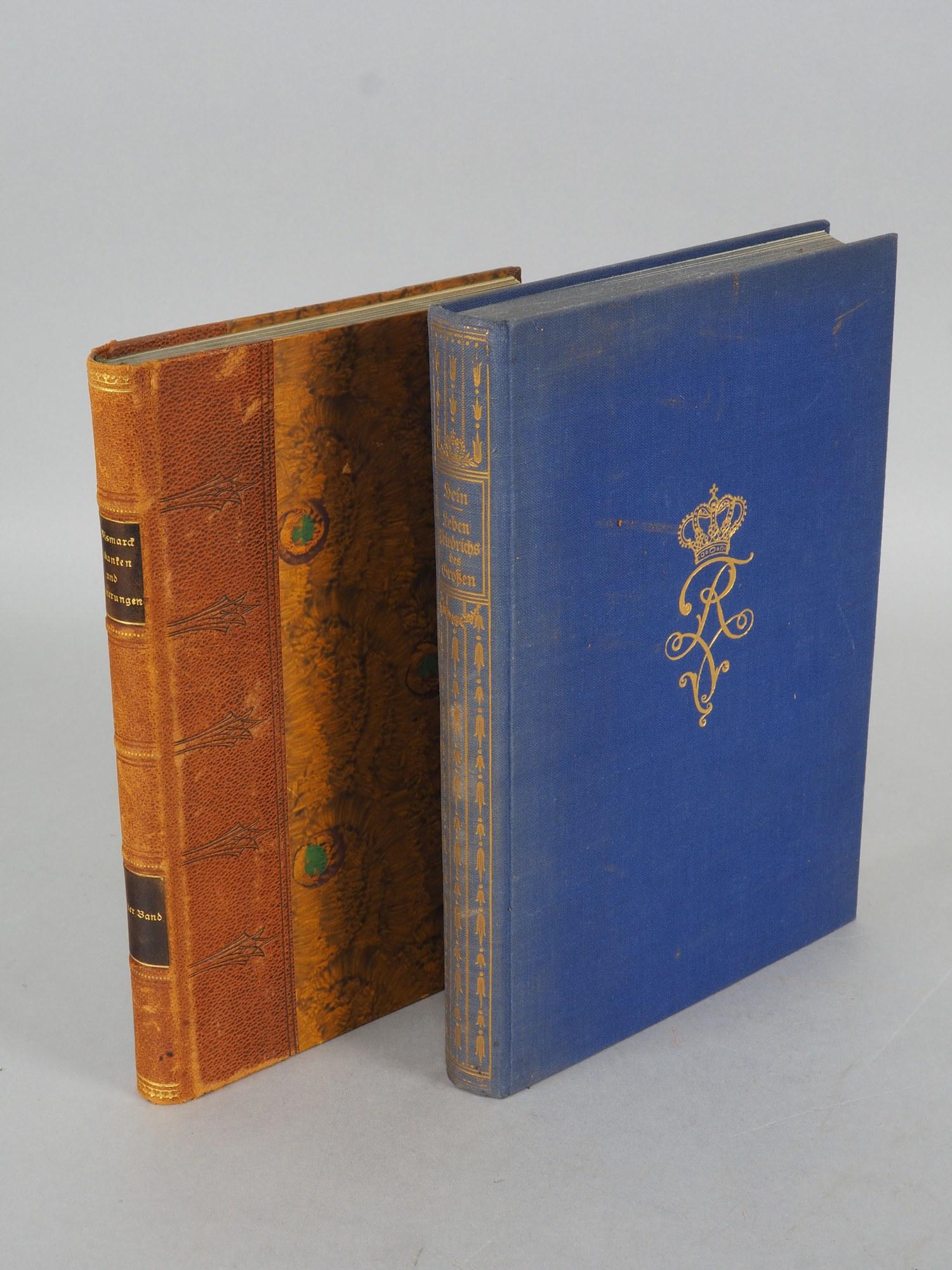 Bundle of biographies: Bundle of biographies Once Frederick the Great, A Picture of His Life and Work, by Max Hein, published by Reimar Hobbing, Berlin, 1901, cloth binding, 330 pp, good used condition, h. 24.5cm, w. 17cm. 