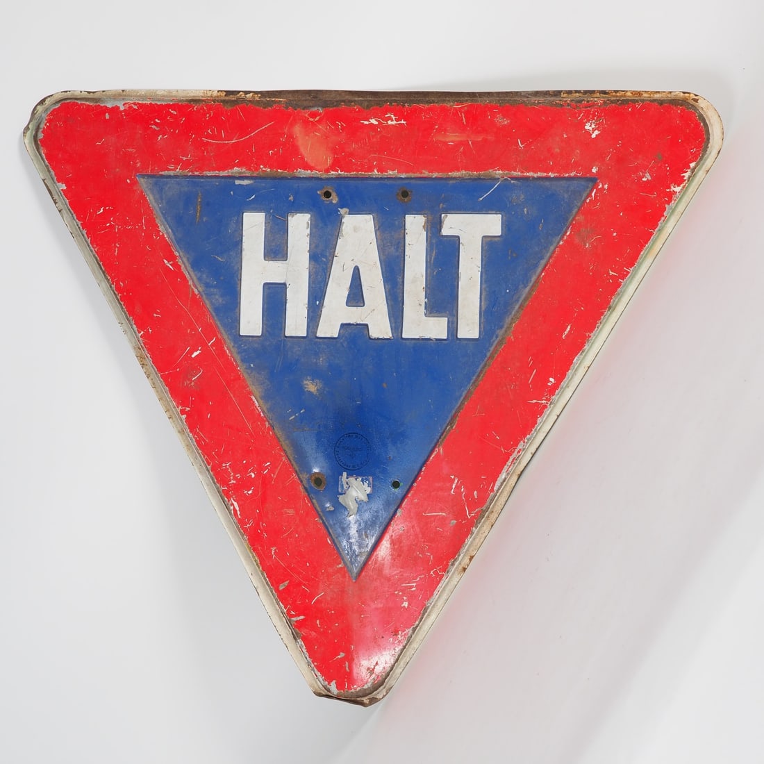 Third Reich: Old "STOP" sign Road sign TENO Technical emergency aid: Third Reich: Old "STOP" sign Road sign TENO Technical emergency aidBeautiful original old road/traffic sign embossed sheet metal, dimensions 36 cm x 63 cm, small paint chip on the front, service stamp