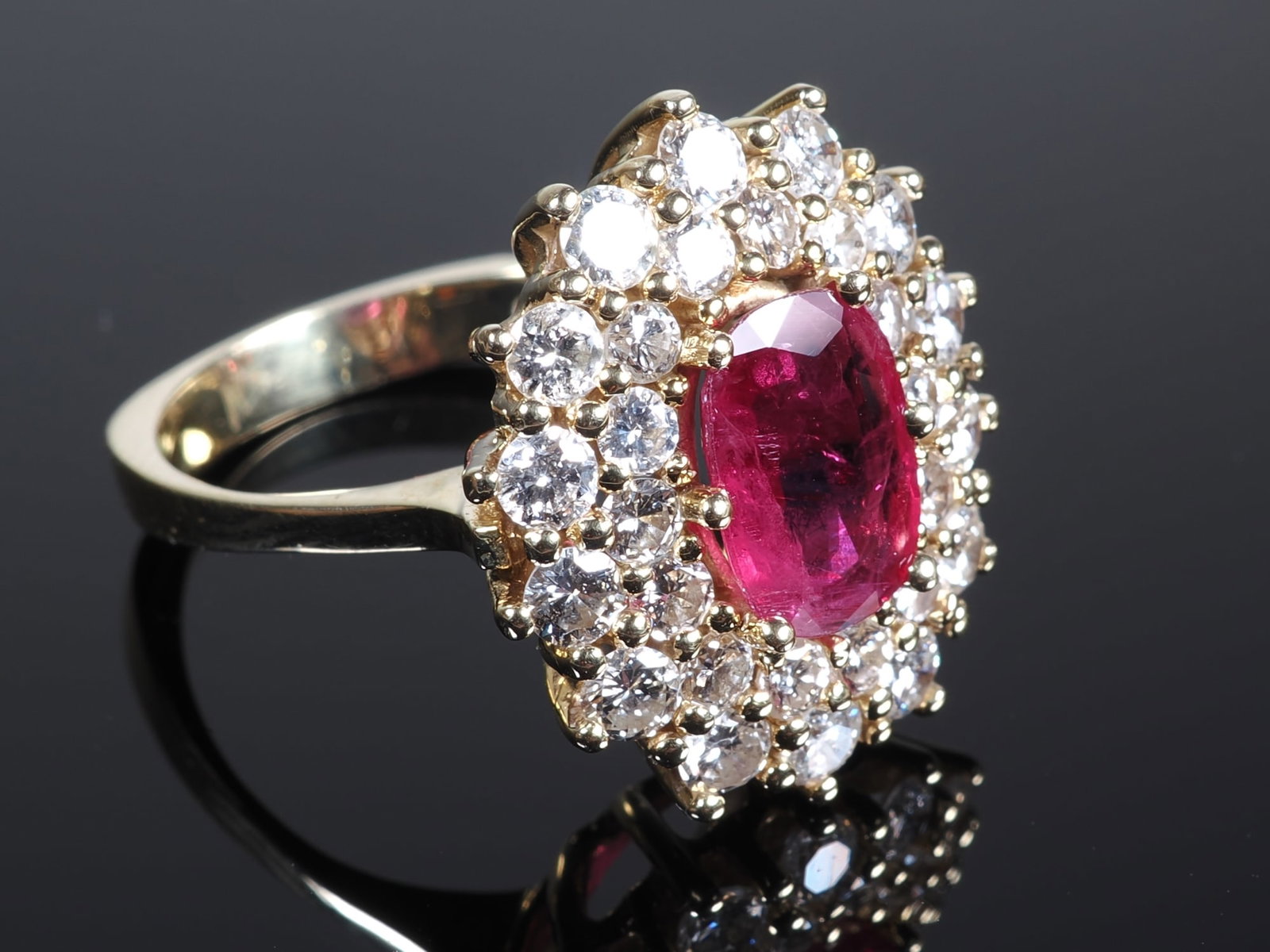 Ruby and diamond ring in 14K gold (1 of 6)