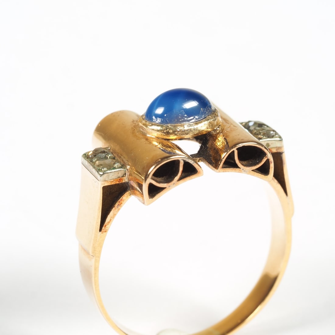 Jeweler's piece: Bauhaus designer ring 14K gold - probably 1920/30s (1 of 4)