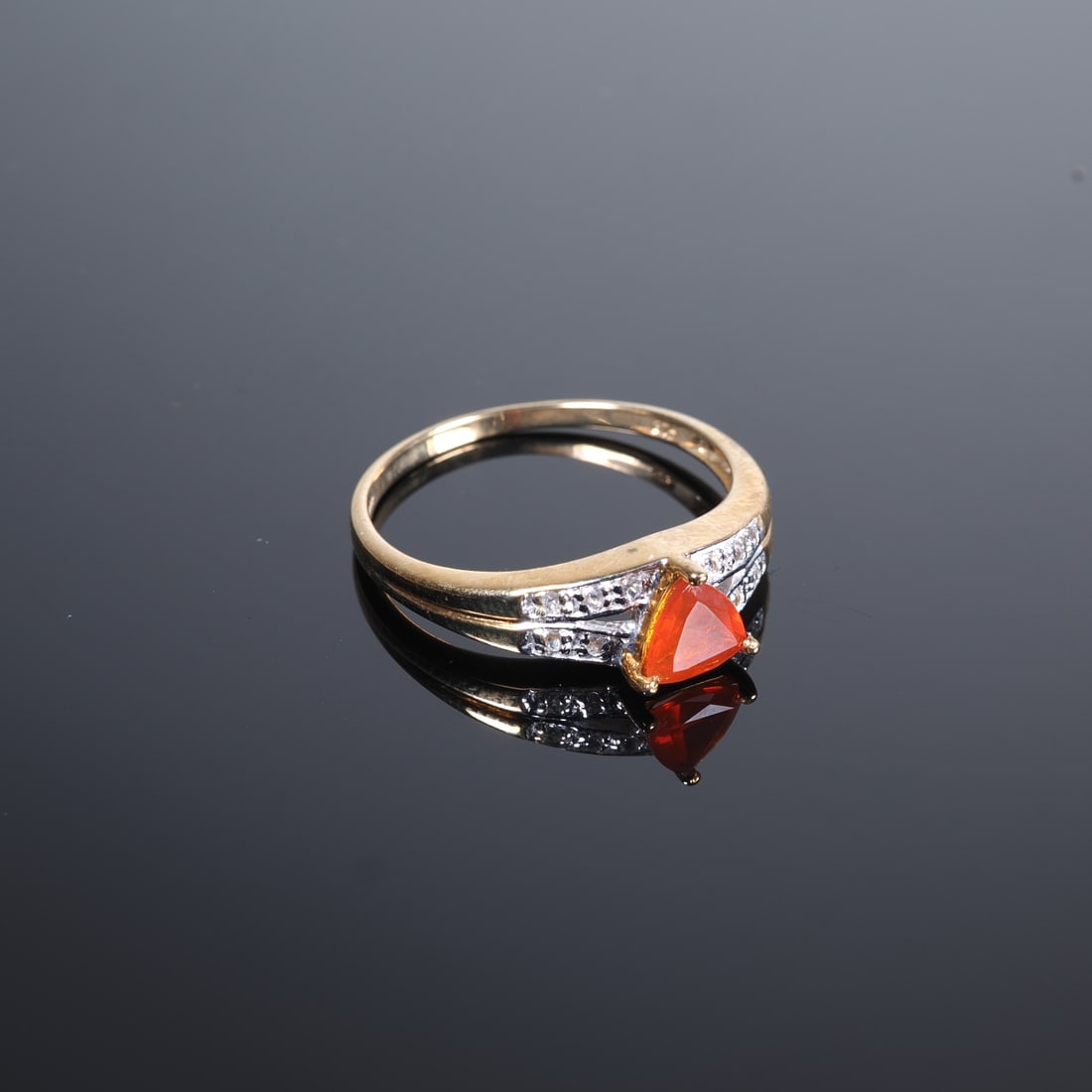 Mexican fire opal gold ring (1 of 1)
