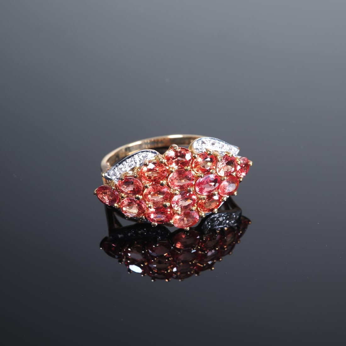 Orange Sapphire Gold Ring (1 of 1)