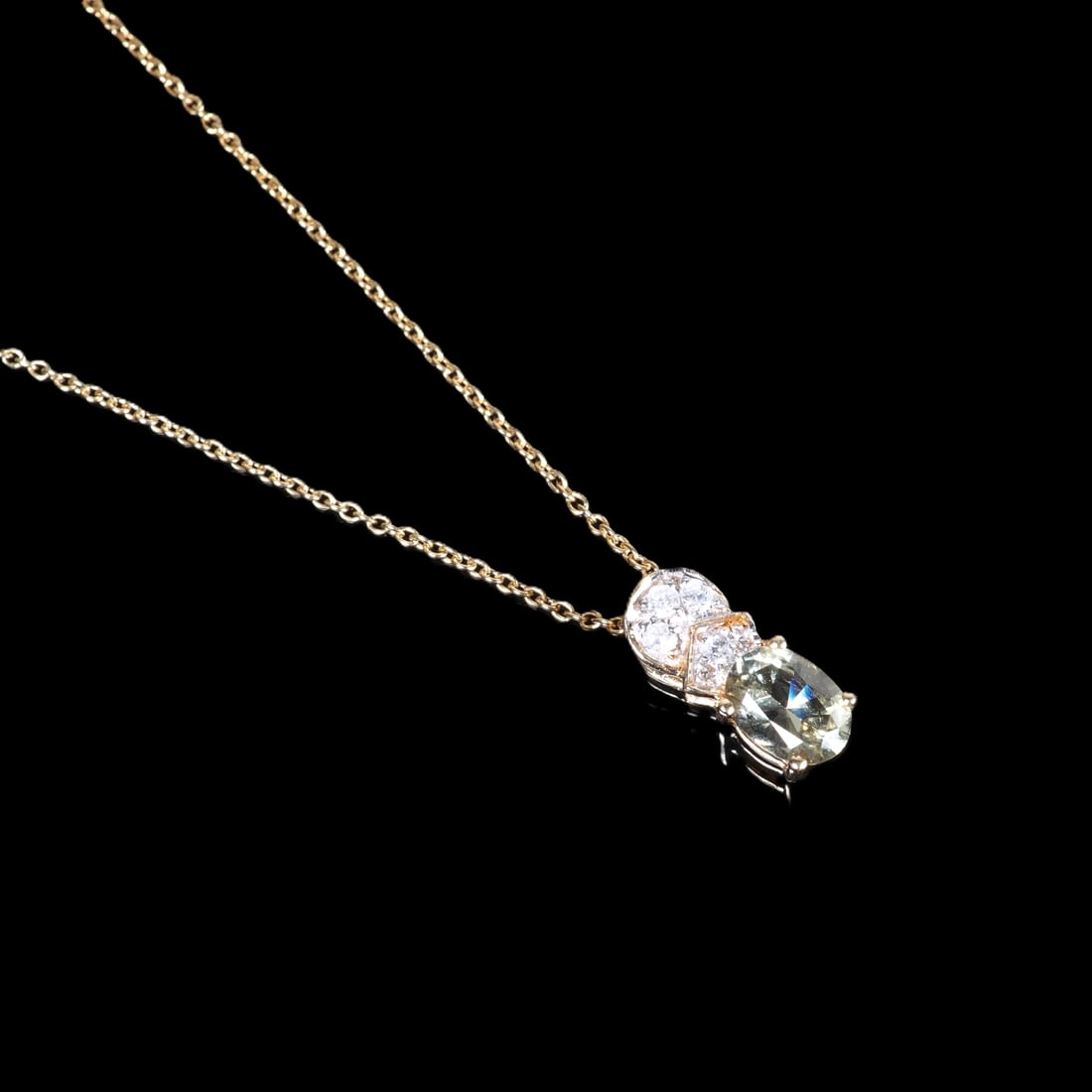 Zultanite and diamonds - Molloy necklace with pendant, 14K gold (1 of 1)