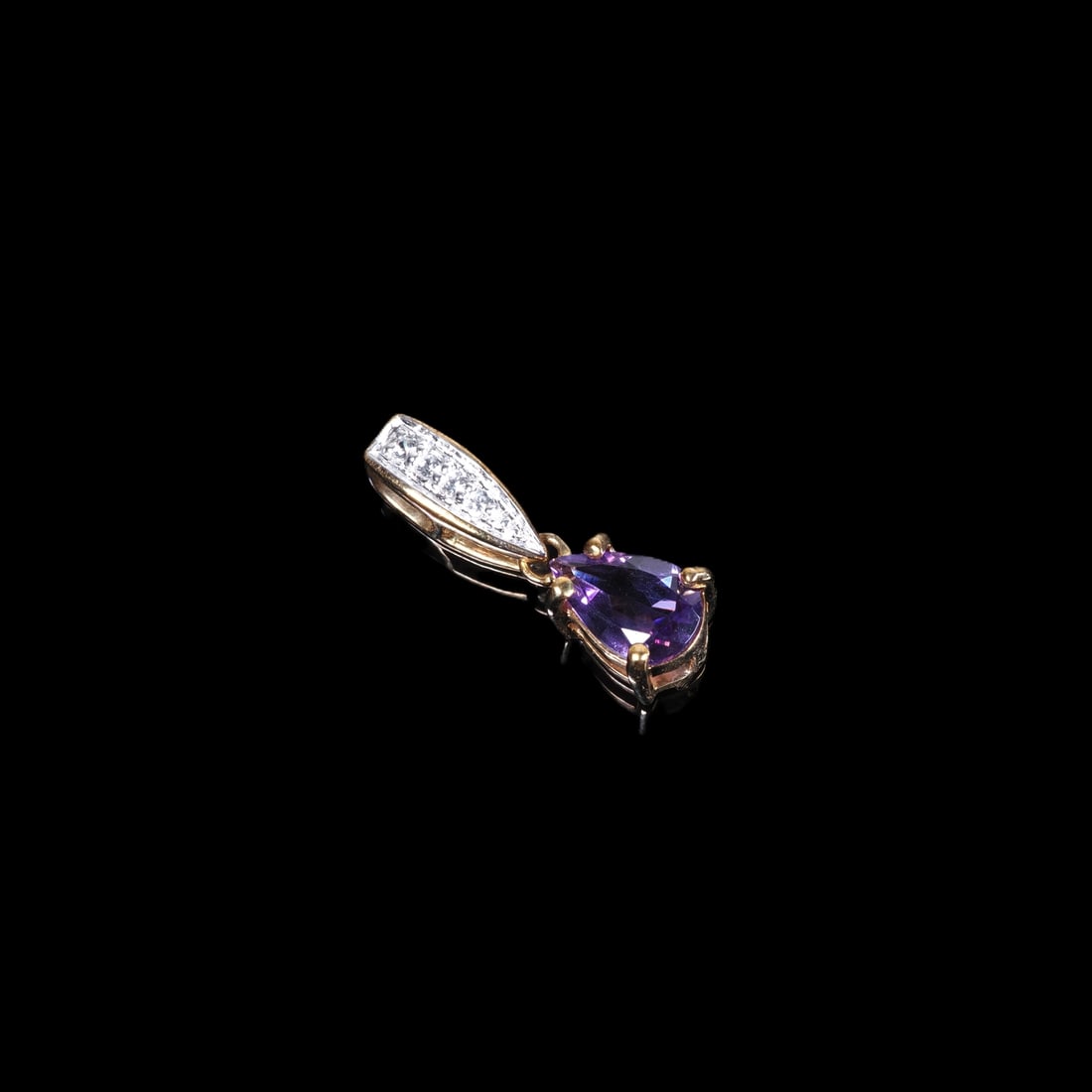Zambian Amethyst Gold Pendant (1 of 1)