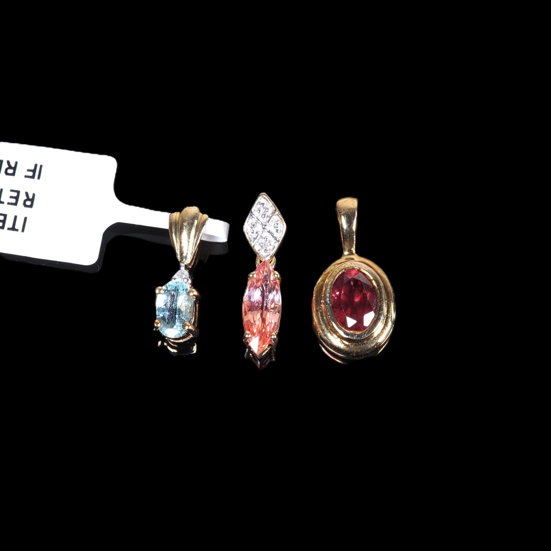 3 gold pendants with gemstones (1 of 1)