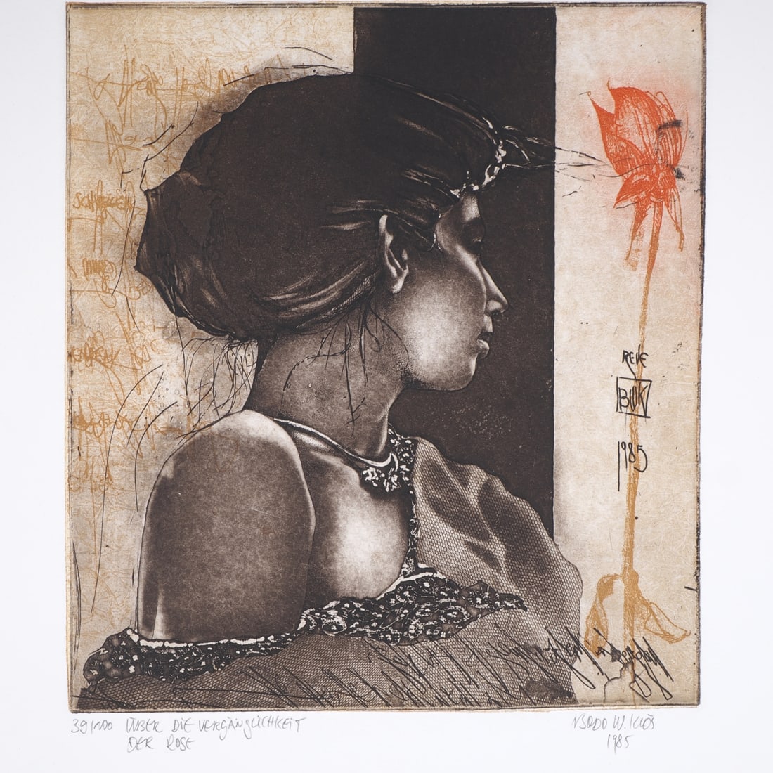 Bodo W. Klös - On the Transience of the Rose, 1985 (1 of 2)