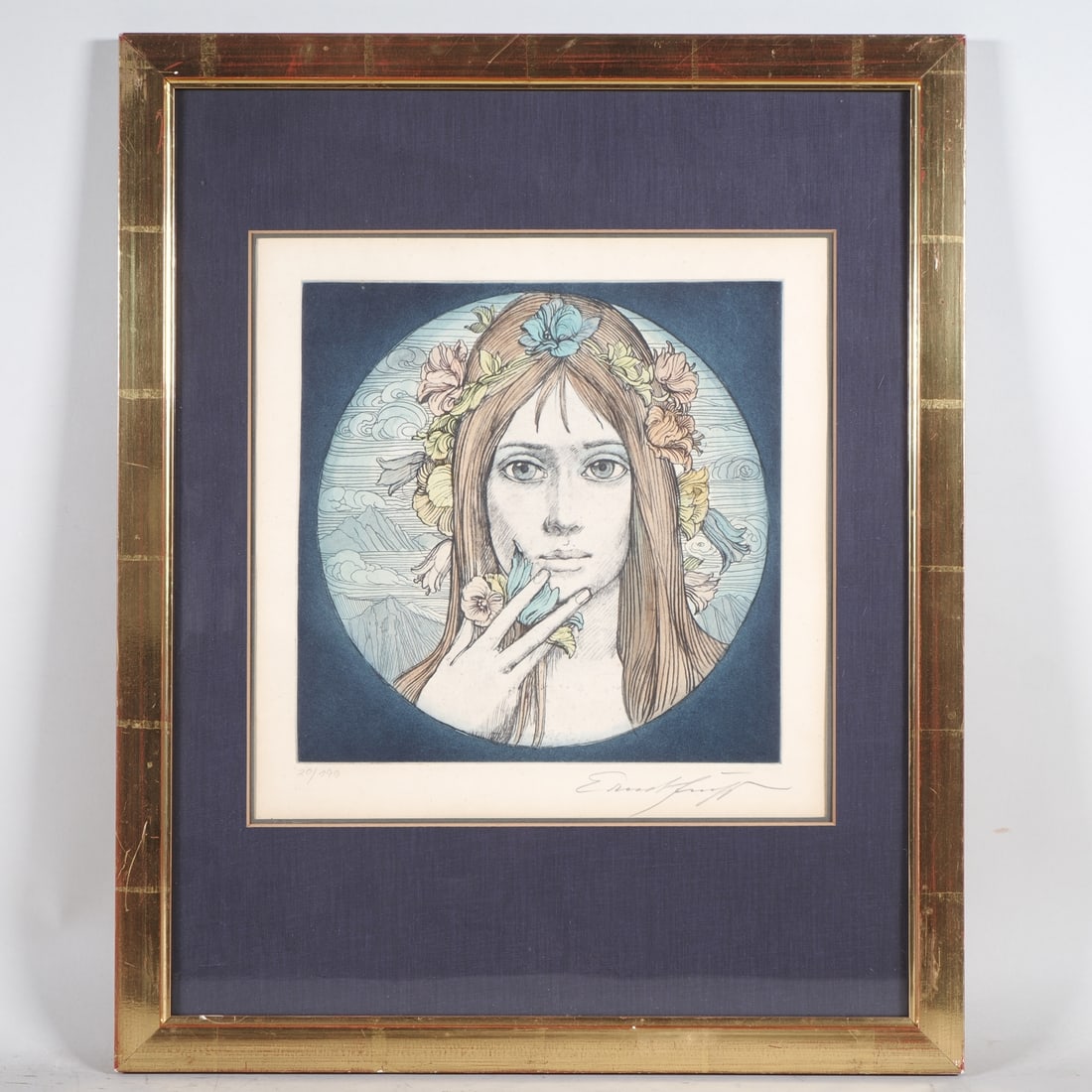 Ernst Fuchs (1930 - 2015, Vienna) - Flower Girl "Flora" (1 of 2)