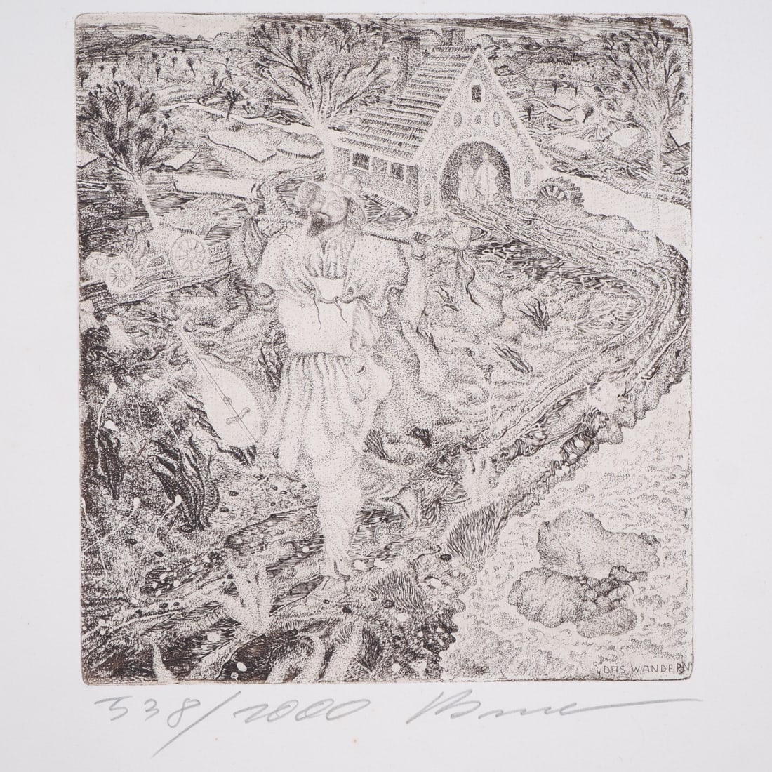 Arik Brauer (1929 - 2021, Vienna) - Wandering, autographed (1 of 1)