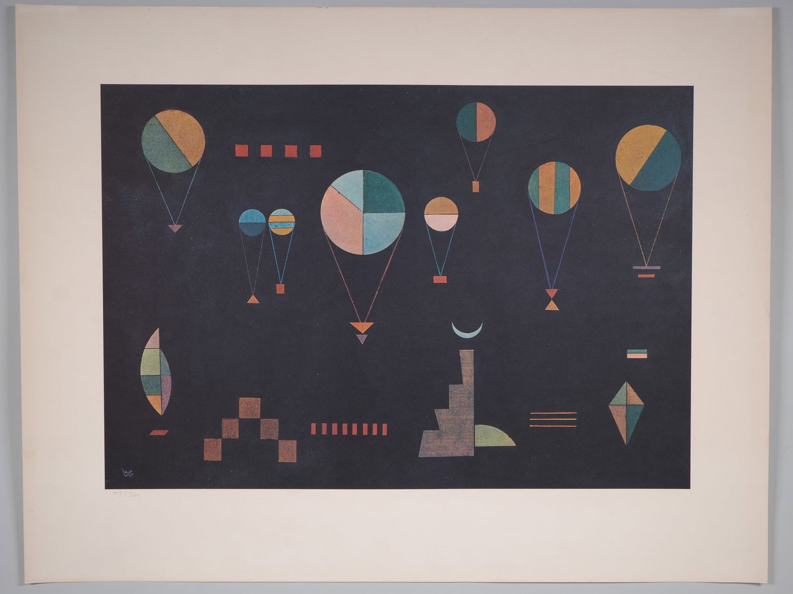 Wassily Kandinsky - after "Plat Profond" 1965 - Maeght Edition Paris 119/300: Wassily Kandinsky - after "Plat Profond" 1965 - Maeght Edition Paris 119/300Colour lithograph on paper, stamped Maeght Edition Paris, numbered 119/300 in pencil. Sheet size 49.7 x 64.5 cm. Monogrammed